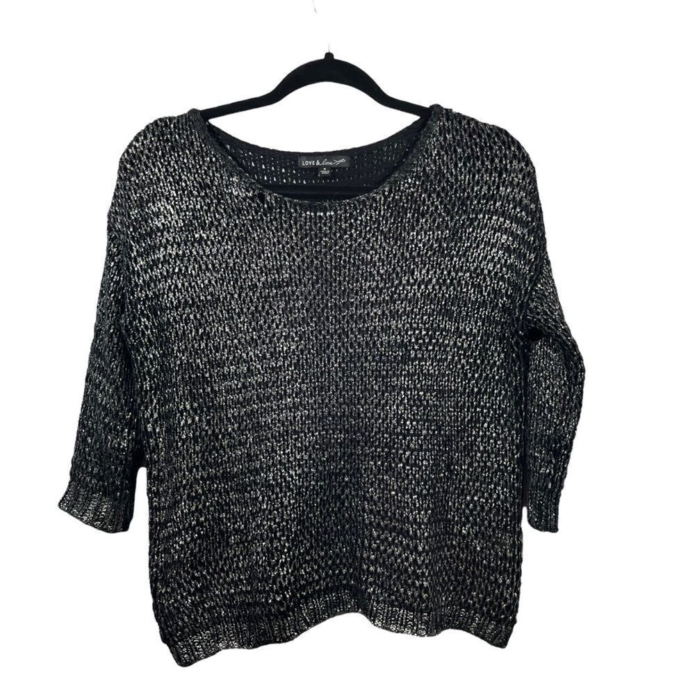 Love and love Open Weave Metallic Sweater